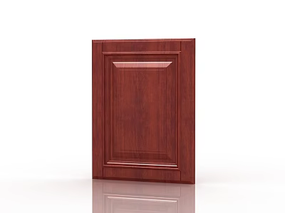 Dark Red Wooden Double Door Design With Simple Lines And Smooth Surface 3d model