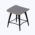 Modern Minimalist Stool with Gray Upholstered Seat and Black Slim Legs Design for Contemporary Spaces