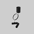 Modern Black Ceiling Light With Circular Ring Design And Sleek Structure