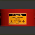 Justrite Red Safety Can With Handle For Safe Storage And DOT Label