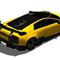 Yellow Sports Car With Black Roof Rear Spoiler And Sporty Exterior Design