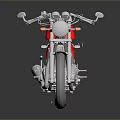 Vintage Red Motorcycle With White Seat Silver Engine Chrome Wheels Classic Design And Reflective Surface