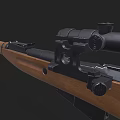 Vintage Bolt Action Rifle With Wooden Stock Metal Barrel And Scope Design