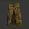 Elegant Golden Robe With Intricate Embroidered Patterns And Dark Lining