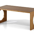 Modern Wooden Table With Woven Legs And Rectangular Solid Wood Top 3d model