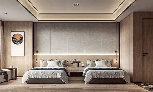 New Chinese Room Hotel Room Standard Room 3d model