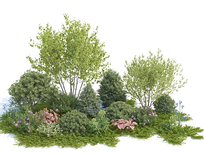 Modern shrub landscape shrub combination 3d model