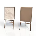 Two Art Easels With White And Brown Canvas Boards On Metal Stands
