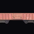 Brown Open Top Freight Train Car With Side Panels Wheels And Metal Vents