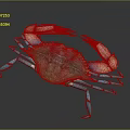 Vibrant Blue Legged Crab With Green Body And Orange Claws On Dark Background