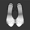 Women's Transparent Wedge Sandals With Crystal Decorations And Open Toe Design