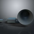 Gray Horn Speaker System With Control Box And Connecting Cable