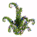 Lush Green Twisted Vines Adorned With Purple And Blue Flowers Decorative Floral