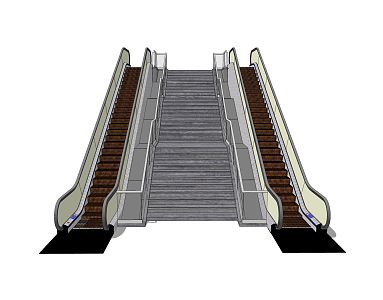 Modern Elevator Mall Escalator 3d model