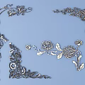 Intricate Metal Carved Floral Patterns With Vines For Corner Decorations