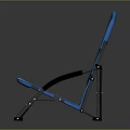 Blue Folding Leisure Chair With White Mesh Back Panel And Metal Frame