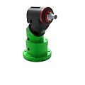 Green Base Mechanical Device Featuring Black Upper Part And Red Accent