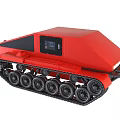 Modern Red Functional Vehicle With Tracks And Control Panel Design 3d model