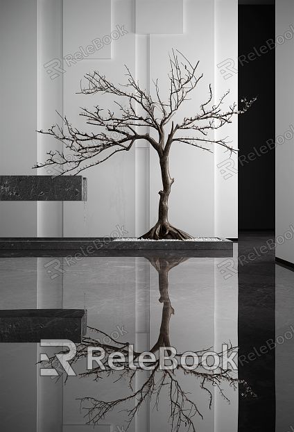 Modern Tree Decoration Tree Drought Waterscape model