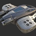 Futuristic Sci Fi Spacecraft Featuring Advanced Cockpit Blue Lights And Metallic Design
