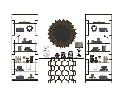 Postmodern Storage Rack Hallway Decorative Rack 3d model