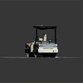 Heavy Duty Road Roller On Blue Construction Surface