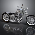 Vintage Motorcycle With Silver Metallic Parts Black Seat Chrome Details And Large Wheels
