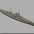 Highly Detailed 3D Rendered Battleship Model As Historical Naval Water Vessel