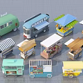 Commercial Food Equipment Mobile Food Carts And Street Vending Trucks With Various Outdoor Business Designs