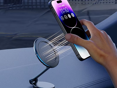 Smartphone Wireless Charging With Car Dashboard Holder And Fast Charging Feature 3d model