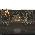 2024 Guangdong Hong Kong Macau Greater Bay Area Design Plaque With Golden Leaves And Patterns