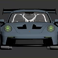 Blue Sports Car With Sleek Body Design And Rear Wing Details