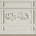 Decorative Wall Lines Design With Embossed Flowers And Classic Panel Details 3d model