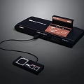 Retro Electronic Game Console With Family Computer Logo Game Controller And Connecting Cable
