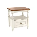 White Classic Side Table Featuring Wooden Top And Single Drawer Design 3d model