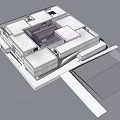 Modern Commercial Complex With Geometric Architecture Open Atrium And Rooftop Design 3d model