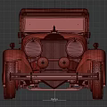 Red Vintage Convertible Car With Black Top Classic Design And Retro Style