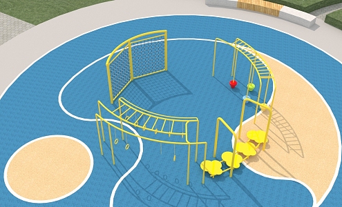 Children's physical fitness combination 3d model