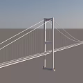 Modern White Suspension Bridge With Steel Cables And Tower Structure Design