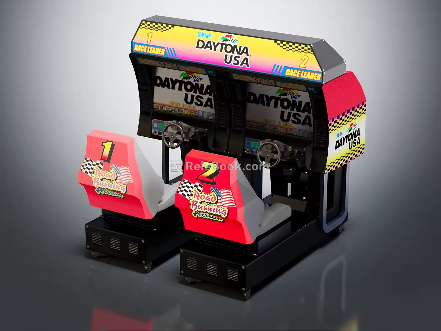 Modern game machine racing game machine 3d model