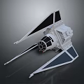 Detailed White TIE Fighter Model With Angular Wings And Cockpit Design 3d model