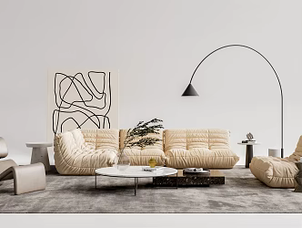 Modern Sofa Coffee Table Combination Multiplayer Sofa Coffee Table Combination 3d model