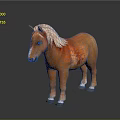 Orange Toy Horse With White Mane Smooth Body Standing On Gray Background