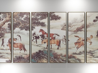 New Chinese Animal Painting Decorative Painting 3d model