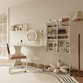 Cream style dressing table dressing table multi-function room 3d model