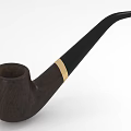 Decorative Ornament Set with Wooden Pipe Black Stem and Gold Accent