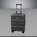 Durable Hard Shell Silver Suitcase With Telescopic Handle Striped Design And Wheels 3d model
