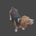 Game Movie Character Beagle Dog 3D Model Standing Pose Brown Black White Fur