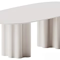 Modern Contemporary Dining Table With Oval White Top And Stylish Metal Legs