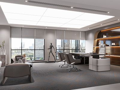 Modern Office General Manager Room 3d model